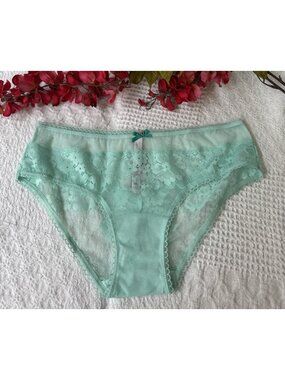 VICTORIA'S SECRET M BLUE LACE BODY BY VICTORIA HIPSTER HIPHUGGER PANTIES NWT